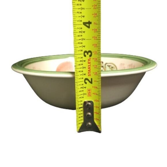 Gibson PEACH DUO 2-Cereal Bowls 7 ½”D Orange Red Fruit Pink Flowers Soup Cup - Picture 6 of 7